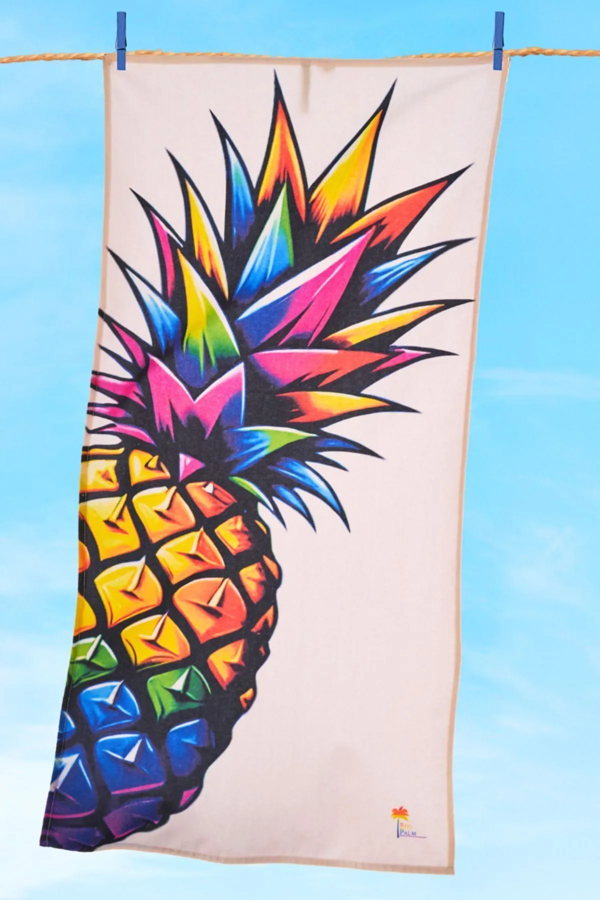 Red Palm Ananas Rengarenk Plaj Havlusu Hafif, Yüksek Su Emici, Hızlı Kuruma, Pratik Taşıma - 70 X 140 Cm - Görsel 2