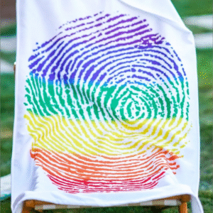 Red Palm Parmak Izi Baskılı Plaj Havlusu 70 X 140 Cm - Banyo Havlusu