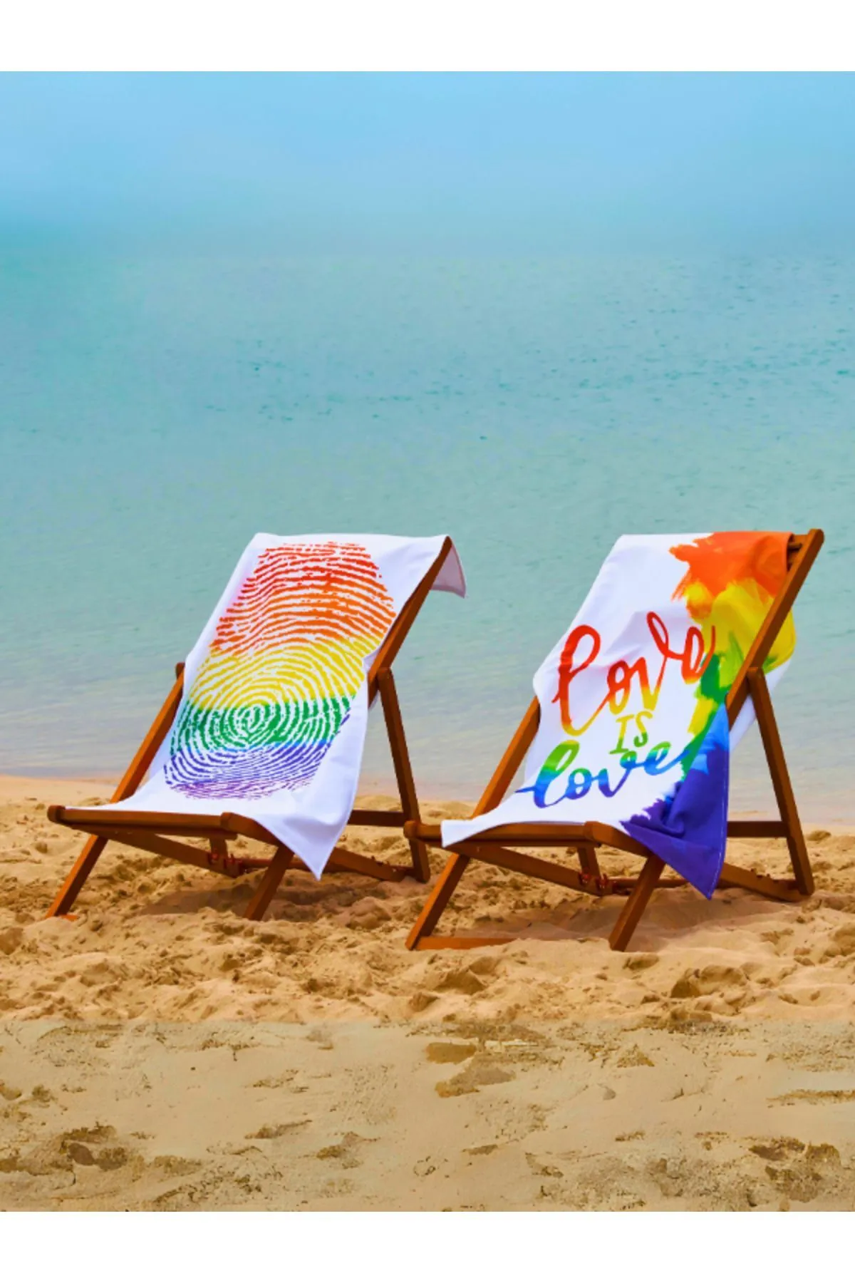 Red Palm Love Is Love Baskılı Plaj Havlusu 70 X 140 Cm - Banyo Havlusu - Görsel 7