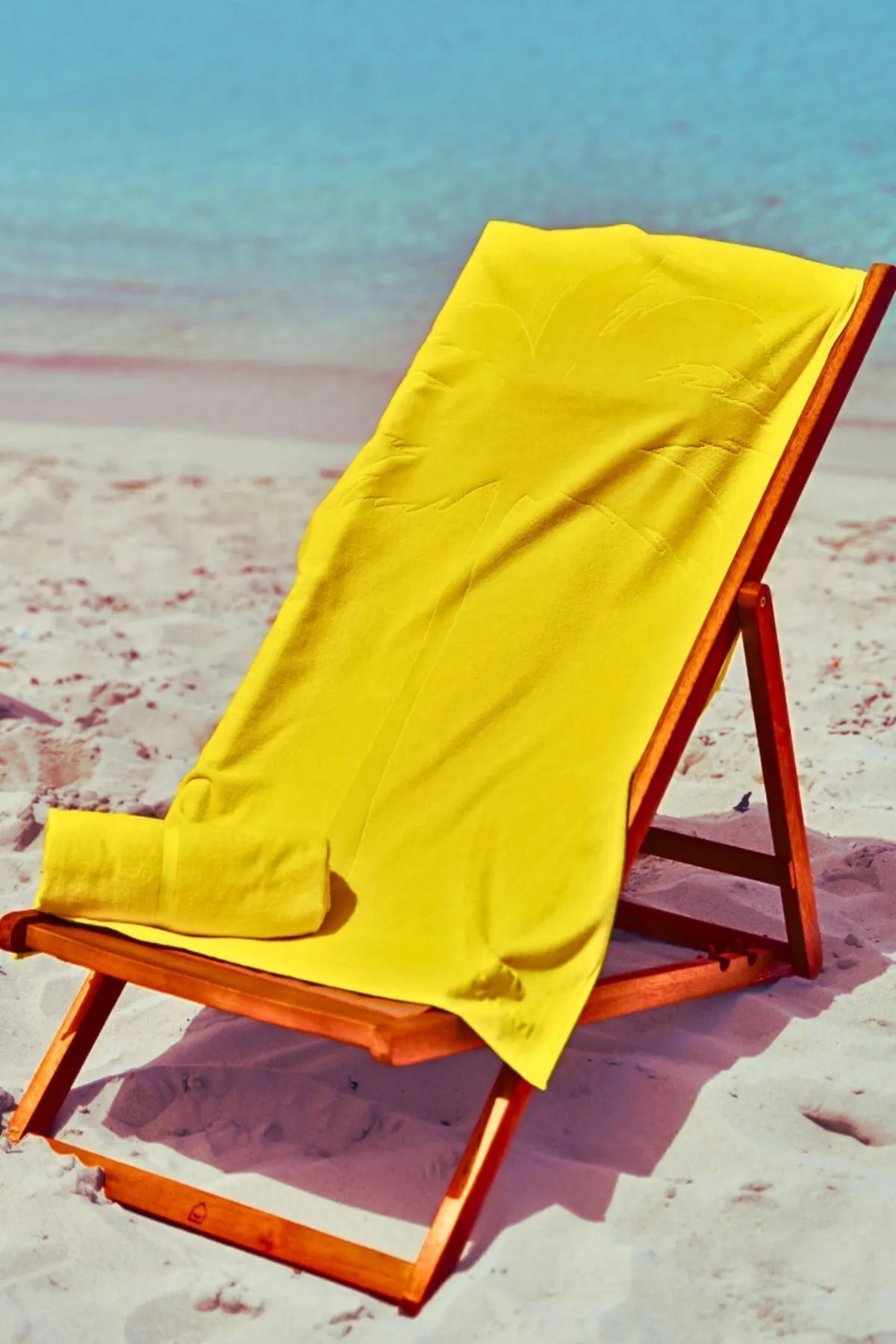 Red Palm Antibakteriyel Sarı Plaj Havlusu, %100 Pamuk Hafif, Hızlı Kuruma, Pratik Taşıma, 70 X 140 Cm - Görsel 5