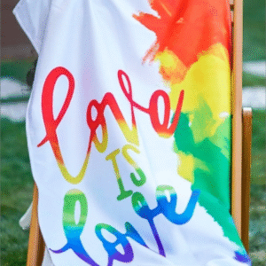 Red Palm Love Is Love Baskılı Plaj Havlusu 70 X 140 Cm - Banyo Havlusu