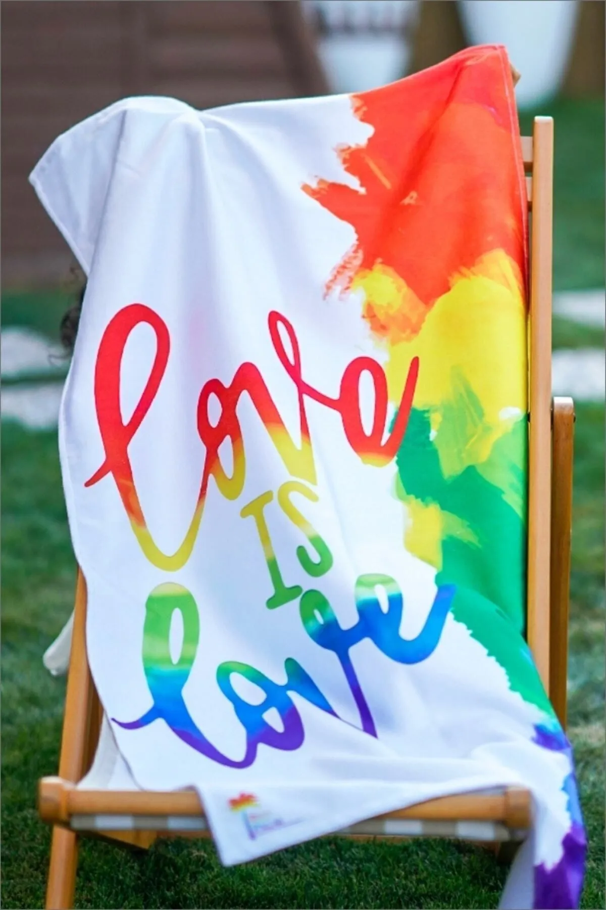 Red Palm Love Is Love Baskılı Plaj Havlusu 70 X 140 Cm - Banyo Havlusu