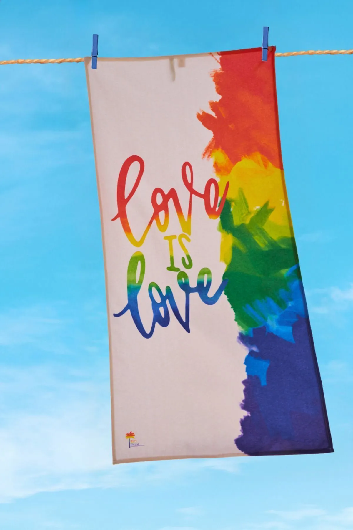 Red Palm Love Is Love Baskılı Plaj Havlusu 70 X 140 Cm - Banyo Havlusu - Görsel 2